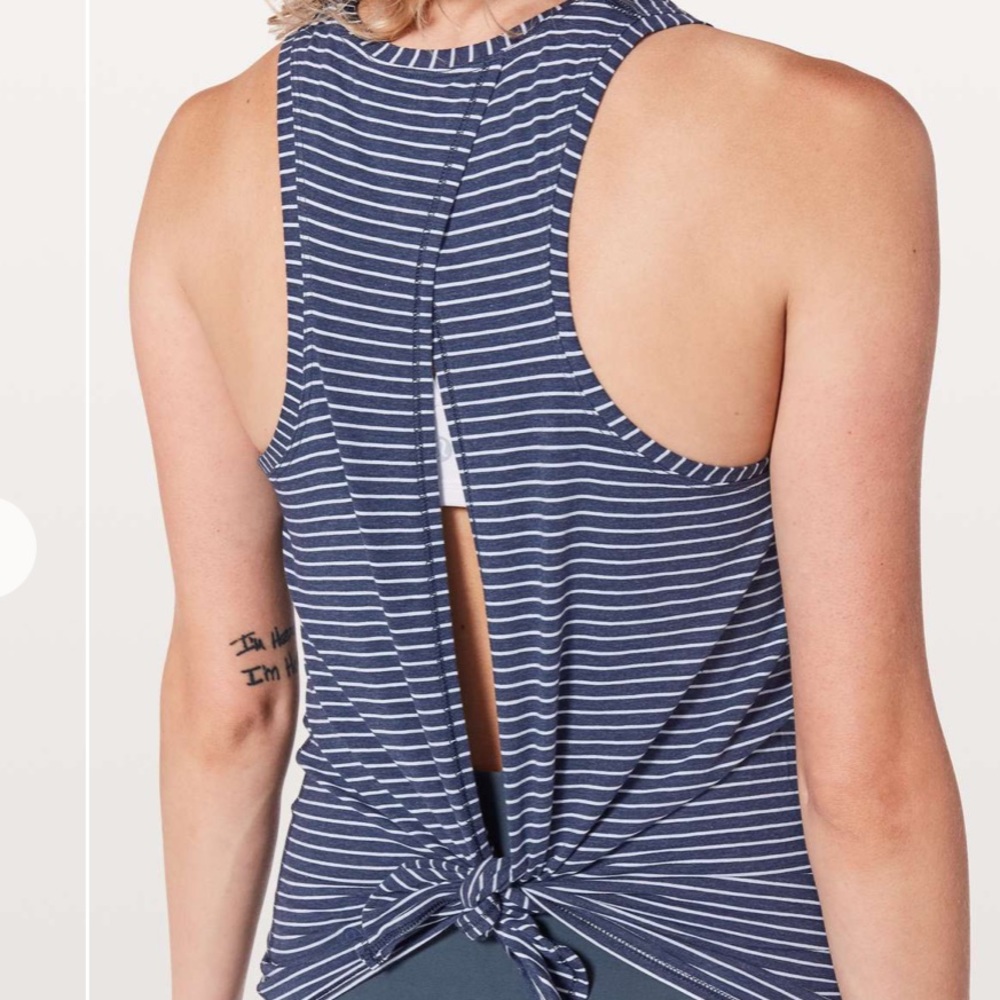 lululemon All Tied Up Tank in Hero Blue Stripe